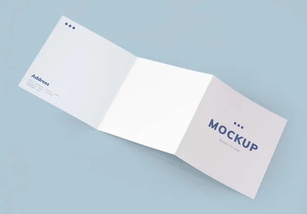 Folheto Tri Fold Mockup Materiais Impressos — Fotografia de Stock