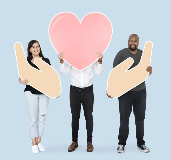 Diverse Orang Berbagi Cinta Mereka — Stok Foto