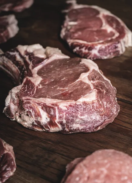 Cortes Carne Res Comida Fotografía Receta Idea — Foto de Stock