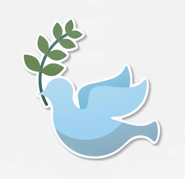 Peace Symbol Dove Plant Icon — Stock Photo, Image