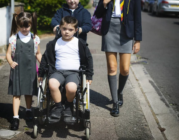 Sisters Brothers Way School Stock Photo