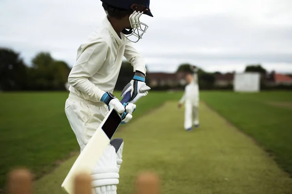 Cricketer Field Action — Stock Photo, Image