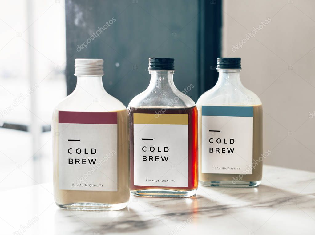 Cold brew coffee bottle mockup design