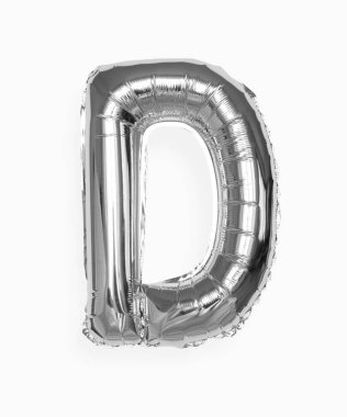 Büyük harf D gümüş balon