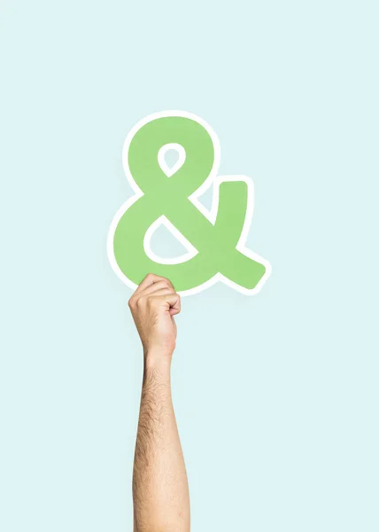 Hand Met Ampersand Symbool — Stockfoto