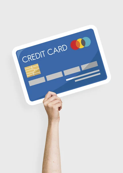 Hand Hält Eine Kreditkartenstütze — Stockfoto