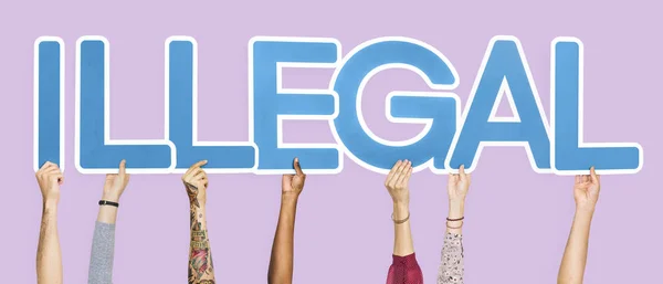 Blaue Buchstaben Bilden Das Wort Illegal — Stockfoto