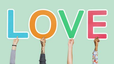 Kelime aşk holding eller