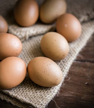 Kahverengi organik ücretsiz aralığı yumurta