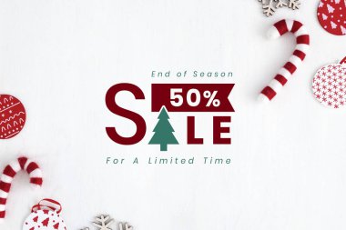 % 50 Noel satış işareti mockup
