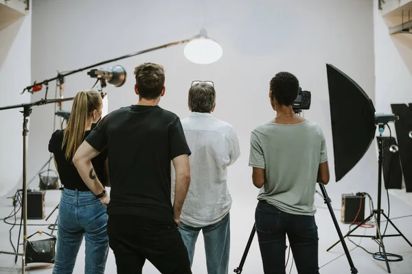 Production Team Working Together Studio — Stock Photo, Image