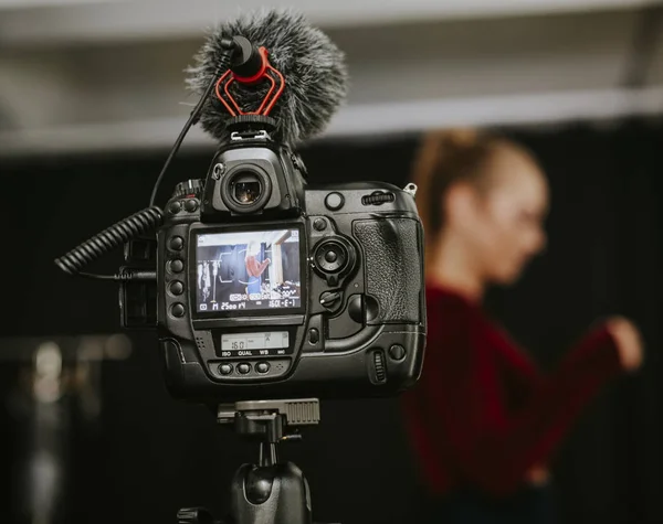 Primo Piano Dello Schermo Una Videocamera Digitale — Foto Stock