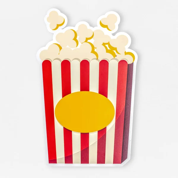 Bucket Popcorn Icon Illustration — Stock Photo, Image