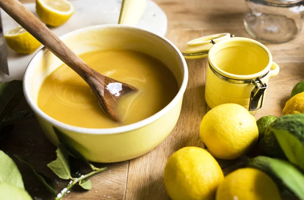 Идея Рецепта Фотографии Лимонным Творогом — стоковое фото