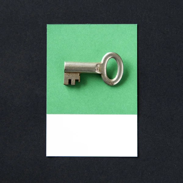 Μεταλλικό Κλειδί Αντικείμενο Εικονίδιο Ασφαλείας — Φωτογραφία Αρχείου