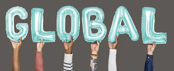 Hands Showing Balloons Word — Stock Photo, Image