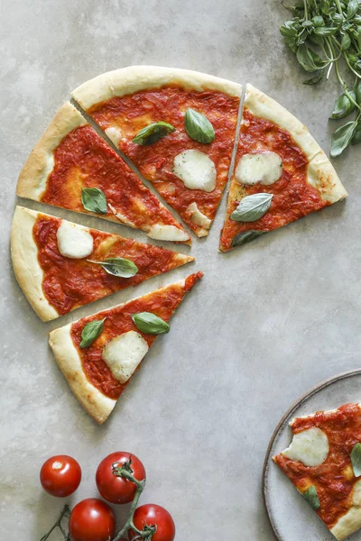 Fatto Casa Vegan Margherita Pizza Cibo Fotografia — Foto Stock