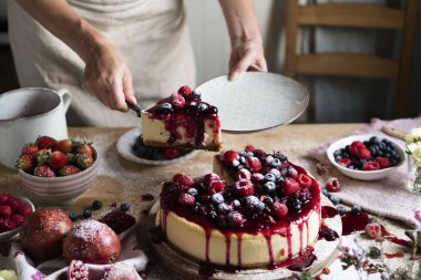 Taze berry cheescake gıda fotoğraf tarifi fikir