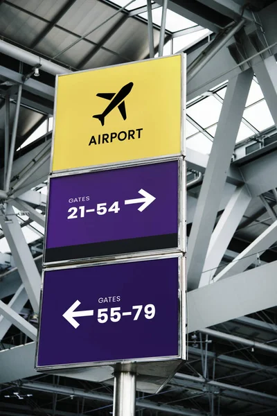 Airport Sign Mockups Airline Logos — Stock Photo, Image