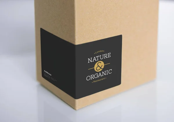 Natural paper box packaging mockup