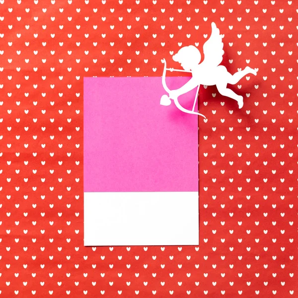 Arte Artesanal Papel Valentine Cupido — Fotografia de Stock