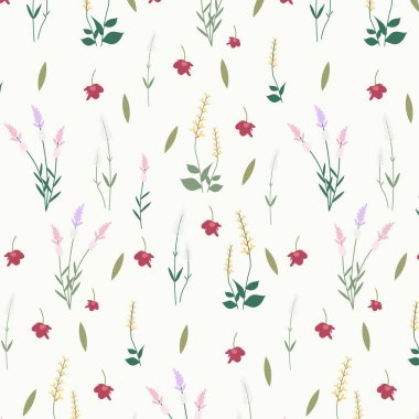 Vahşi çiçek desensiz desen vektörü