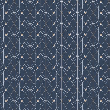 Üzerinde mavi bir arka plan ayarlamak beyaz geometrik Dikişsiz desen