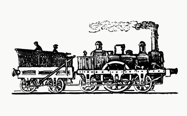 Vintage Steam Train Illustration — Stock Vector