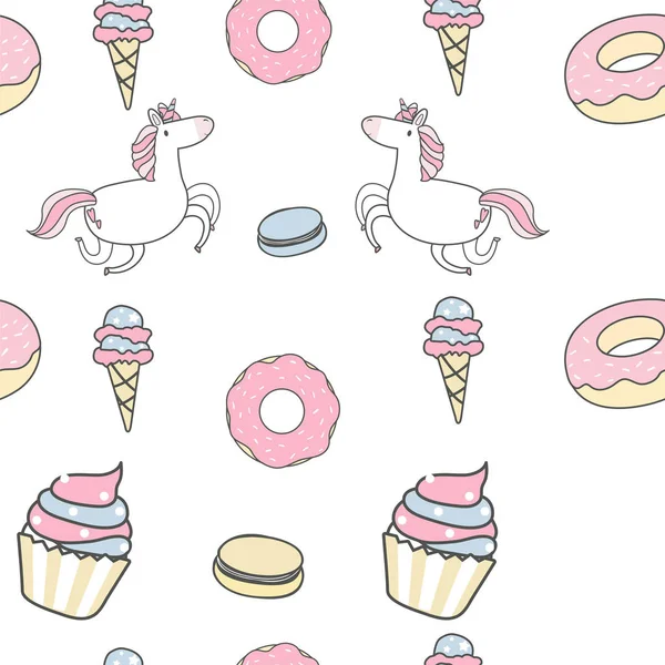 Unicorn Seamless Pattern Background Vector — Stock Vector