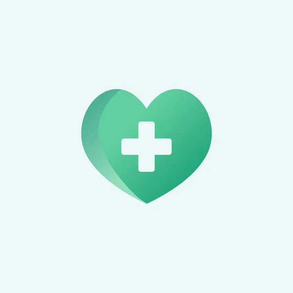 Srdce Vektor Symbol Červeného Kříže — Stockový vektor