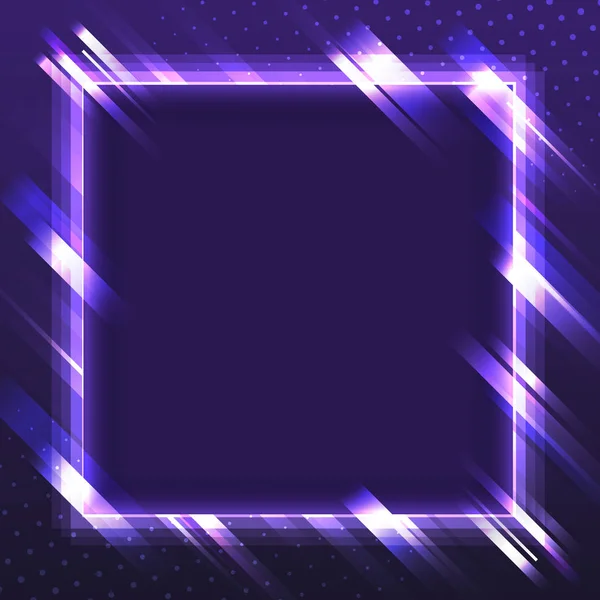 Lege Violet Vierkante Neon Uithangbord Vector — Stockvector