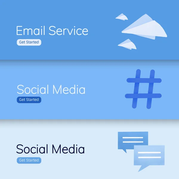 Banner Vektoren Für Social Media Anwendungen — Stockvektor