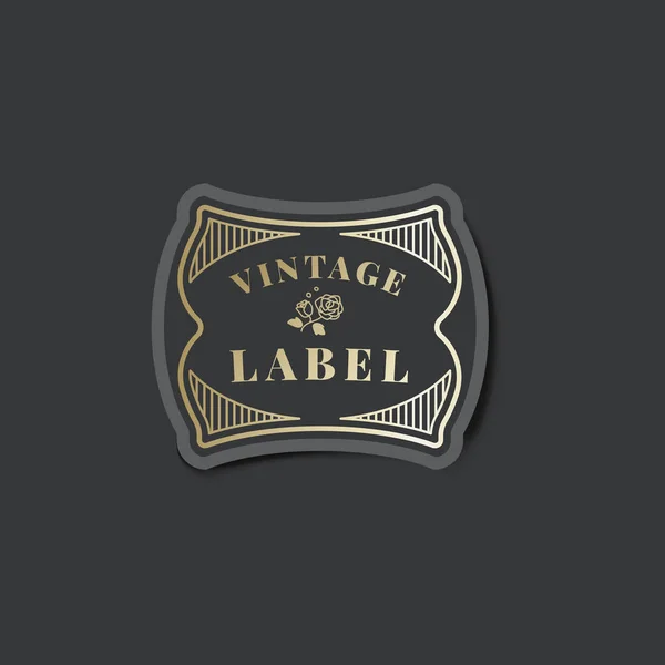 Vintage Label Sticker Versierd Met Rozen Vector — Stockvector