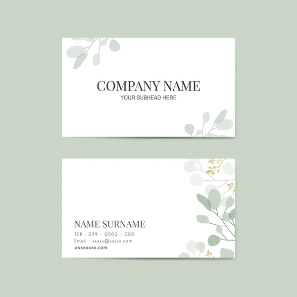 Foliage White Business Card Template Vector — Stock Vector