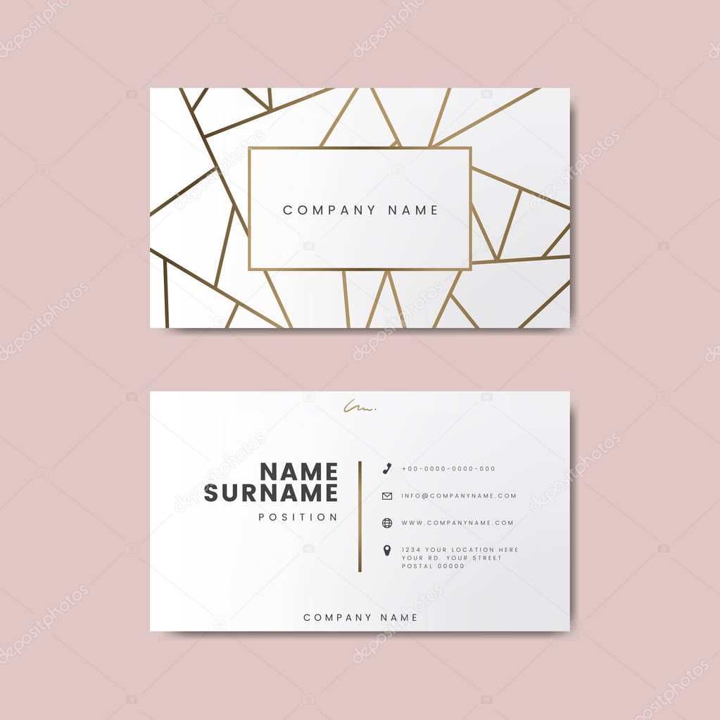 Creative minimal and modern business card design featuring geometric shapes