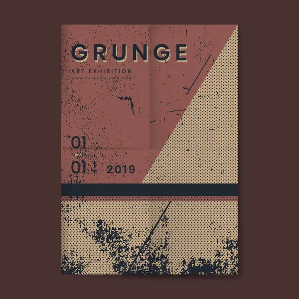 Grunge Merlot Red Distressed Textured Poster — Stock Vector