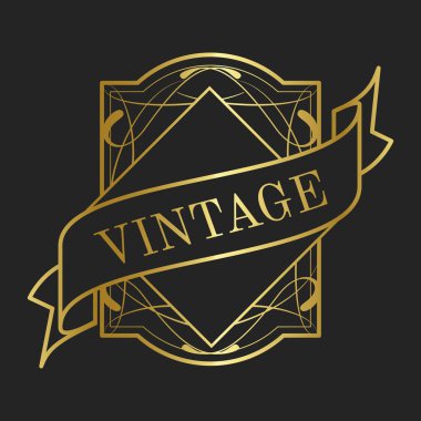 Vintage koleksiyonu art nouveau rozet vektörel çizimler
