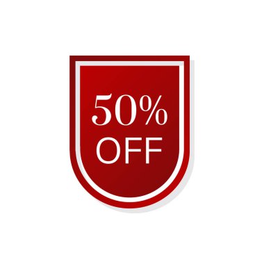 % 50 indirim dükkanı satış promosyon reklam rozet vektör