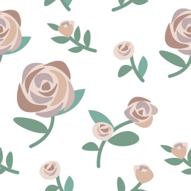 El çizimi güller ve bitkiler çizimi