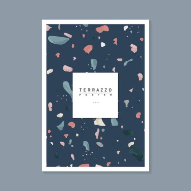 Renkli Terrazzo model poster vektör