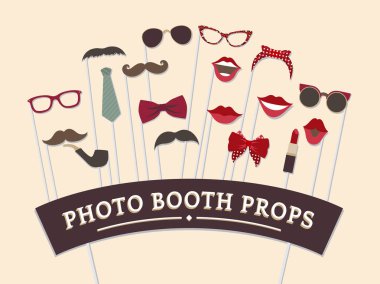 Kadın aksesuarları fotoğraf kabini dekor vektörü