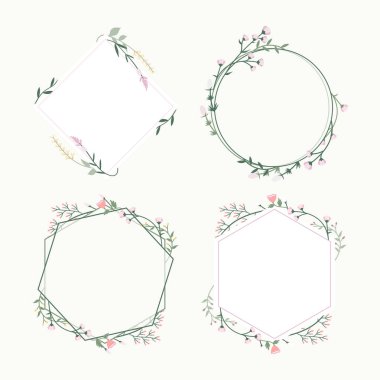Çiçek çerçeve vektörleri kümesi
