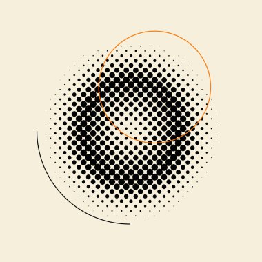 Bej renkli arka plan vektör siyah vintage yarı ton rozet