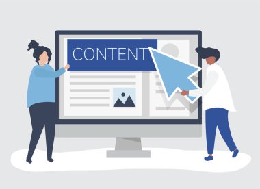 Dijital içerik oluşturma kavramına sahip insanlar