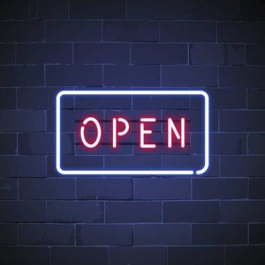Açık atölye neon işareti vektör