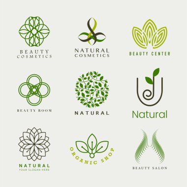 Doğal kozmetik logo vektör kümesi
