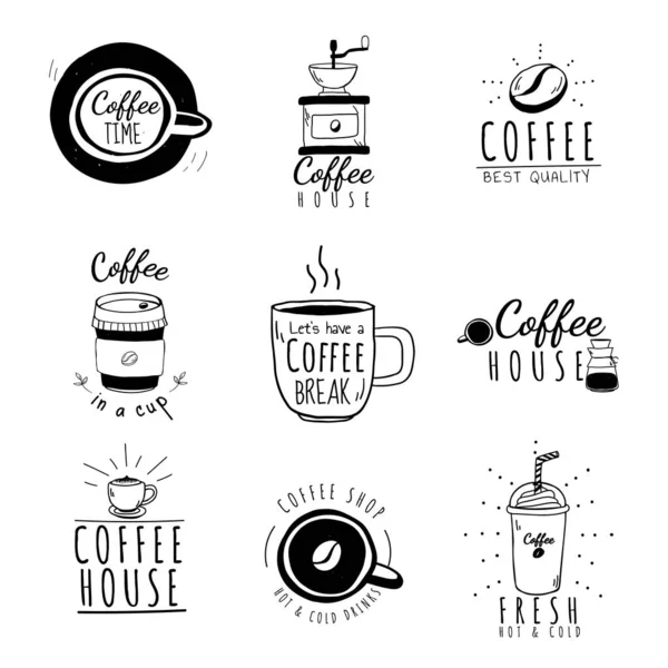 Conjunto Logos Cafetería Vector — Vector de stock