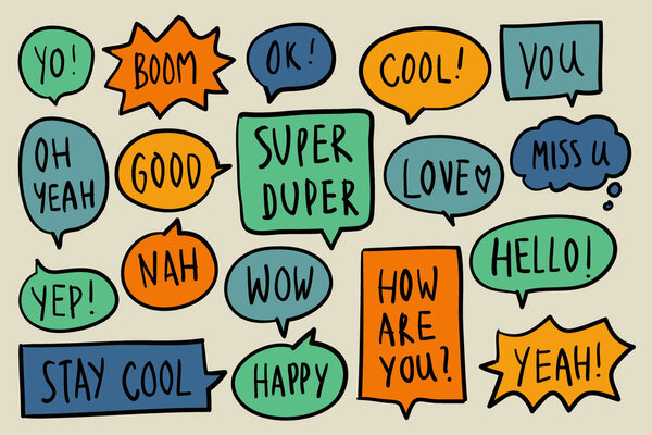 Collection of colorful speech bubbles vector