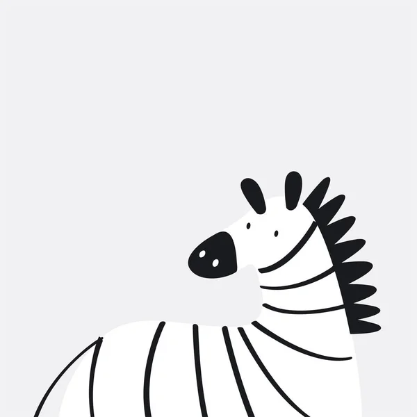 Cute Zebra Cartoon Style Vector — Stock Vector