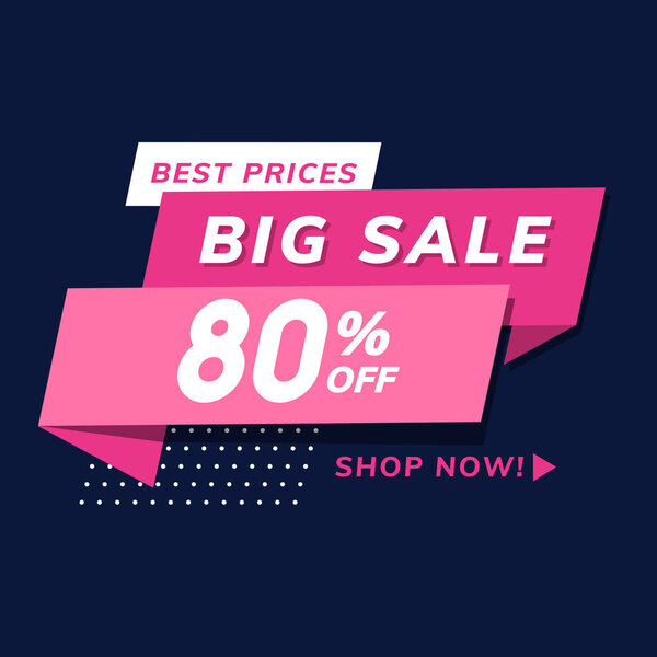 Скидка 80% на вектор рекламной кампании магазина
